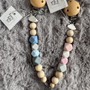 Schnullerkette personalisierbar– Holz & Silikon