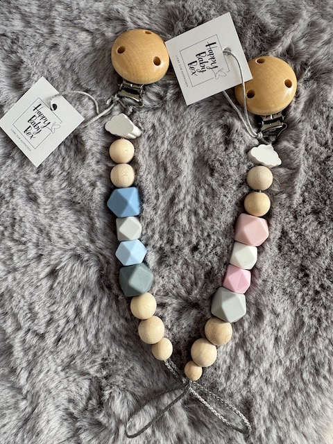 Schnullerkette personalisierbar– Holz & Silikon